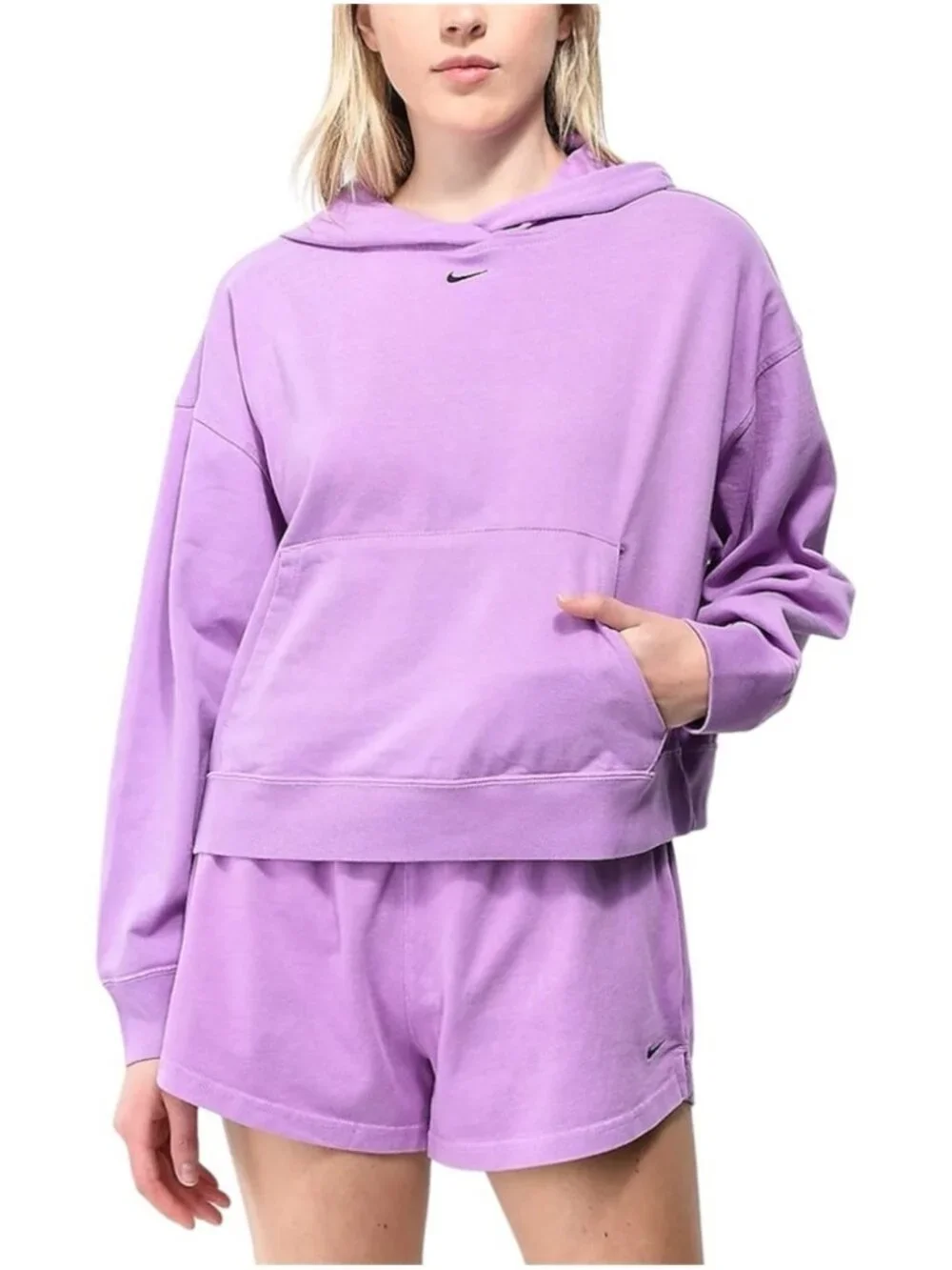 Nike Sportswear Washed Hoodie Women’s Small‎ Light Purple Cotton Pullover